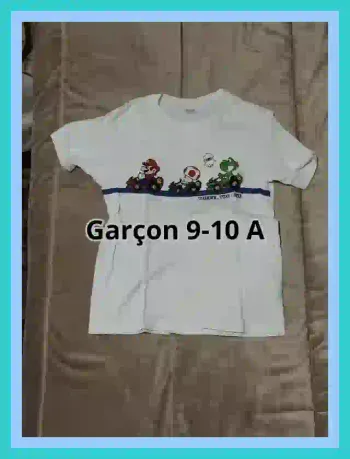 T-shirt UniQlo imprimé mario garçon 9 à 10 ans