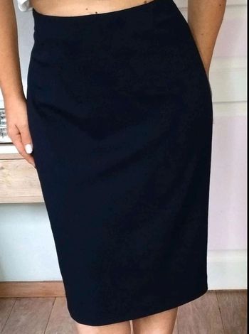 Jupe  mi-longue  Marine - Viscose  Nylon -  L  - Parfait  État
