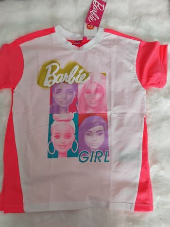 Tee-shirt fille Barbie, neuf avec étiquettes, 10 ans