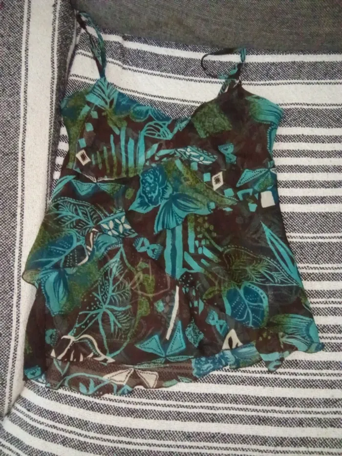 Lot de 3 débardeurs transparents fleuris - Taille S - photo numéro 2