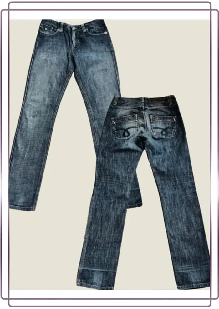 Jean vintage y2k Les Petites Bombes, coupe straight ,taille basse , 100 % coton - photo numéro 6