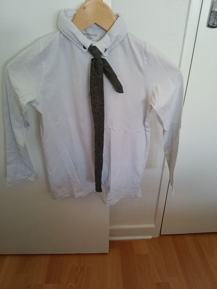 Polo in extenso blanc et gris chiné