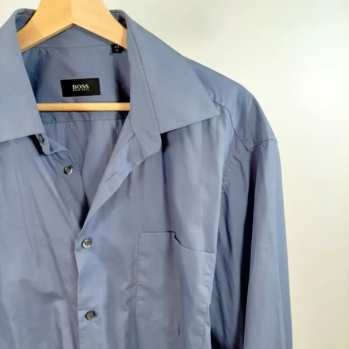 Chemise homme Hugo Boss bleue classique manches longues taille XL élégante A1481 - photo numéro 2