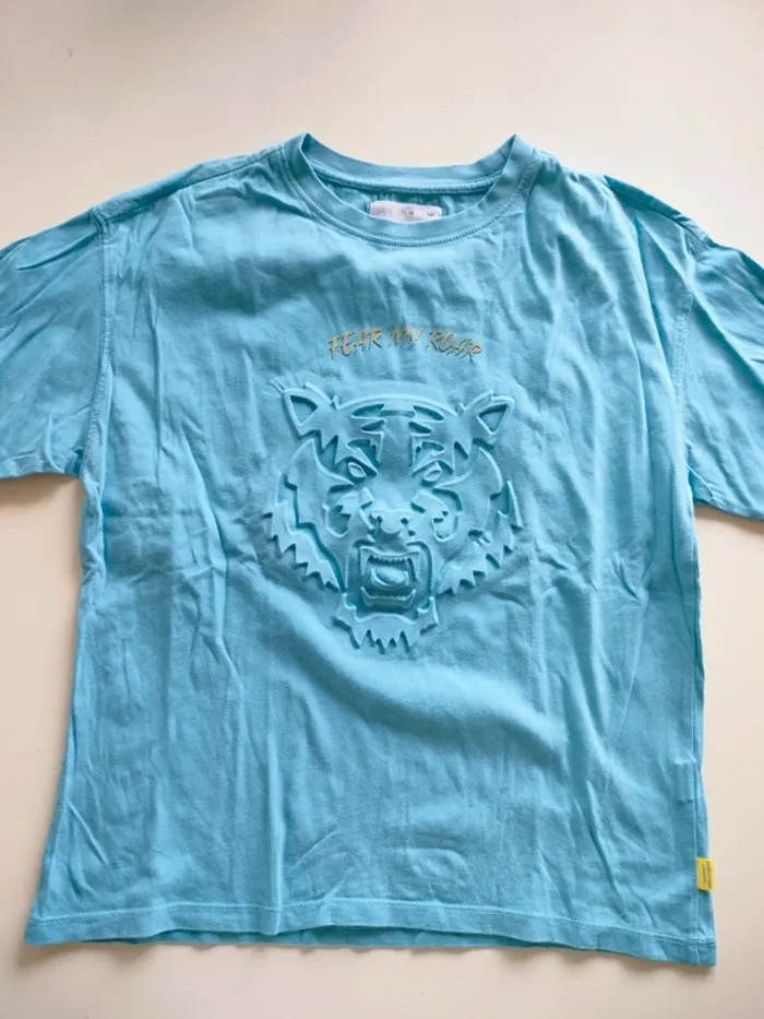 T-shirt bleu 🐯 Zara 10ans - photo numéro 3