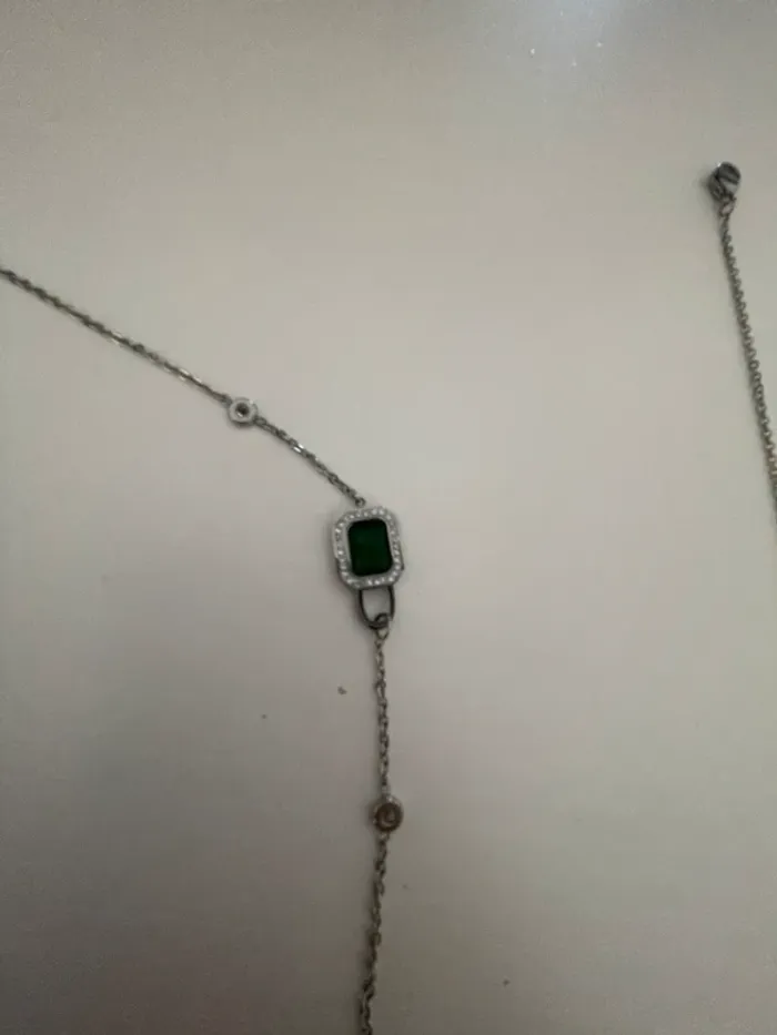 Parure argenté et vert - photo numéro 3