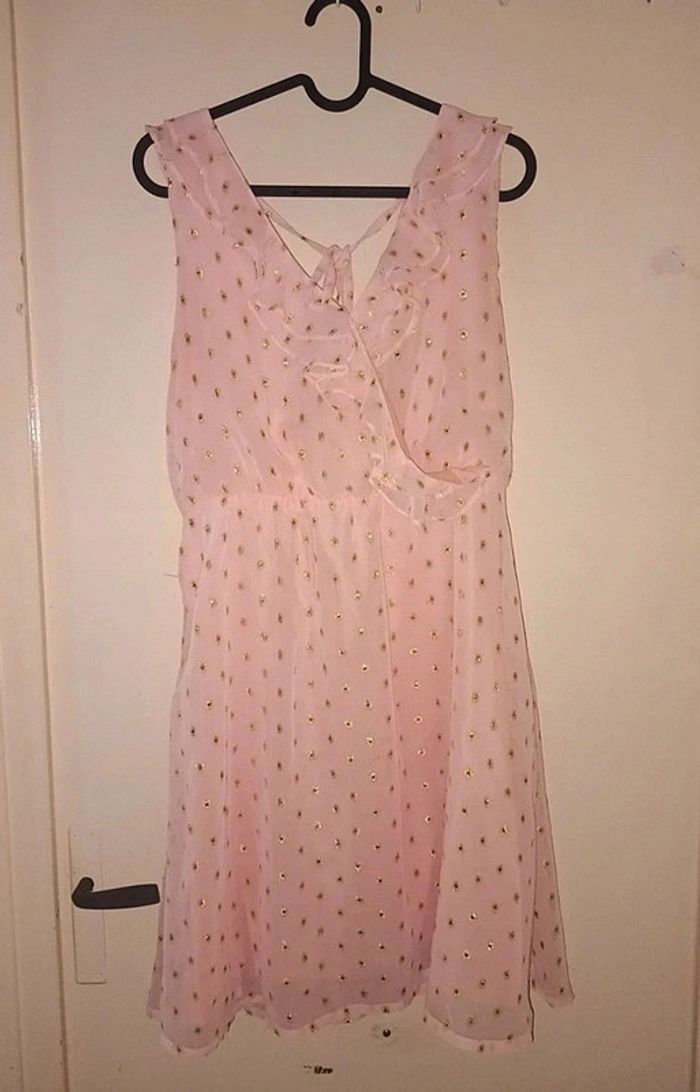 Robe rose clair et doré taille 40