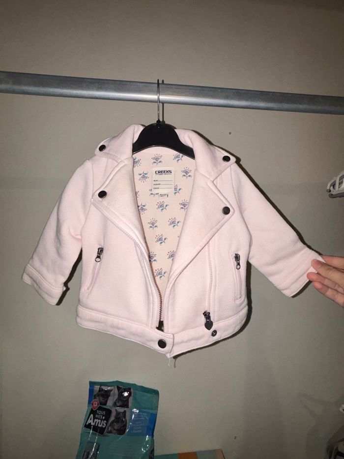Veste manteau, rose bébé