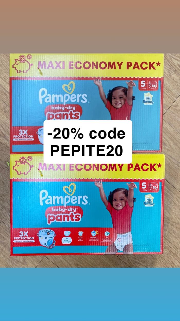 172 couches culotte taille 5 Pampers baby dry Pants