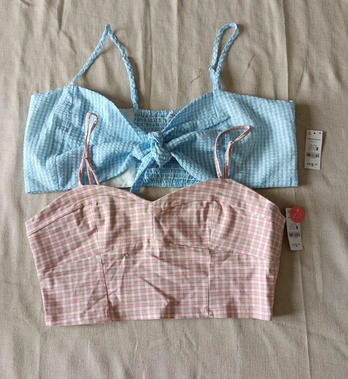 Lot de 2 crop tops vichy – Taille XL – Ardene – Neufs - photo numéro 2