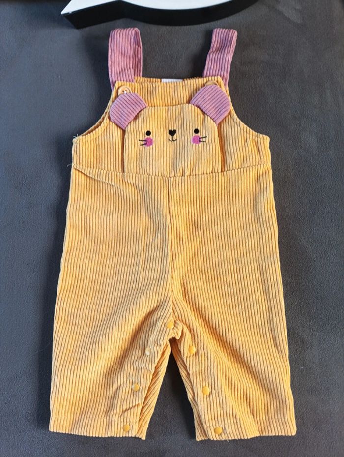 Salopette velours Fille 0/3 mois Souris - photo numéro 2