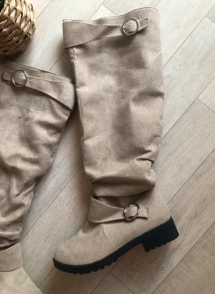Bottes beige Daim Allure - photo numéro 5