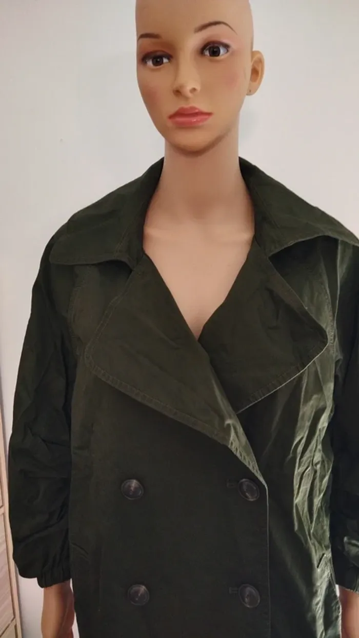 Veste trench verte taille s femme - photo numéro 3