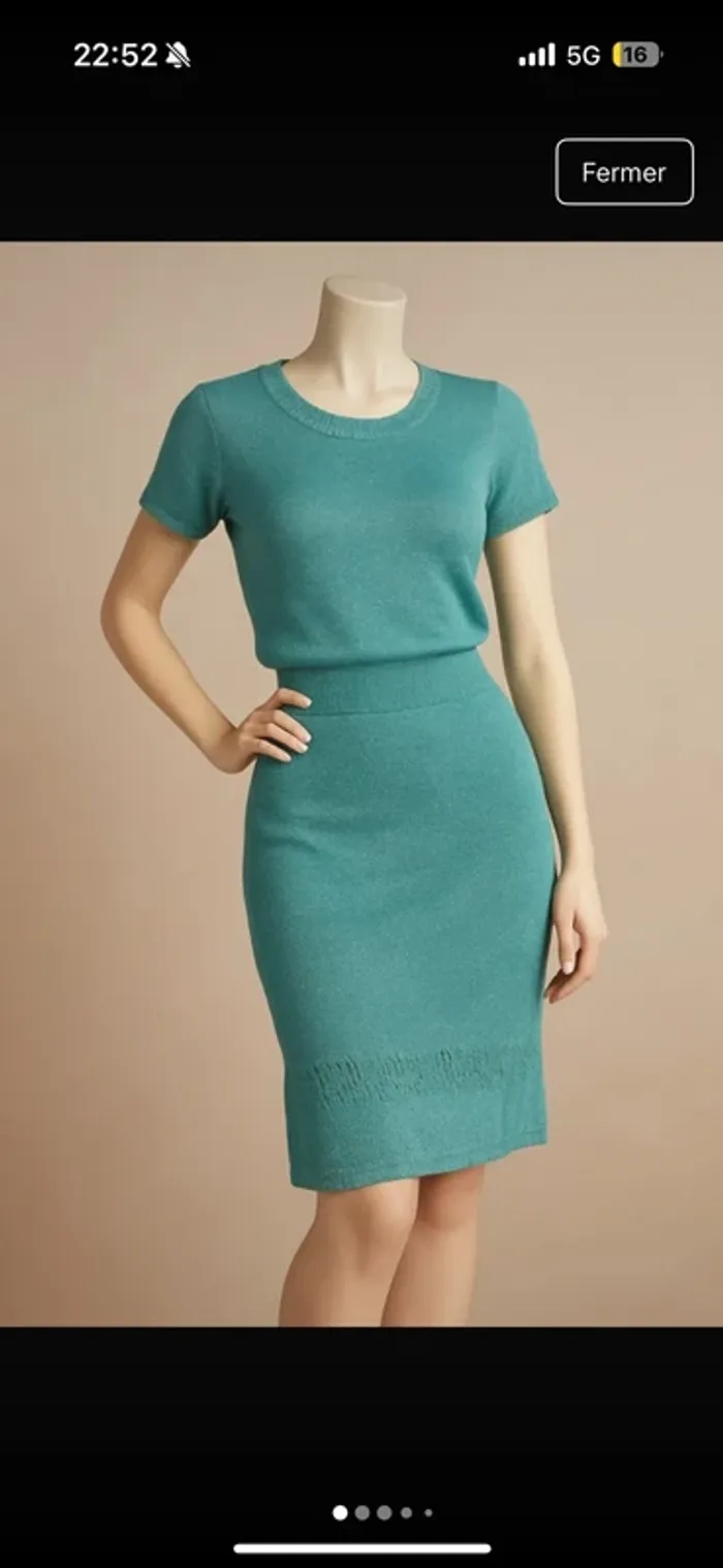 Ensemble turquoise fait main – Taille L - photo numéro 6