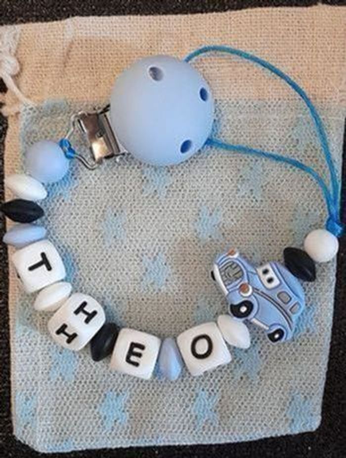 Attache tétine personnalisé avec pochette cadeau - photo numéro 3