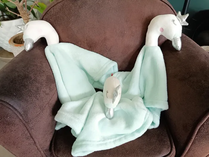 Doudou cygne vert clair - photo numéro 3