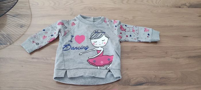 Ensemble bébé fille pull gris + legging rose My First Chicco 3 mois 56cm - photo numéro 2
