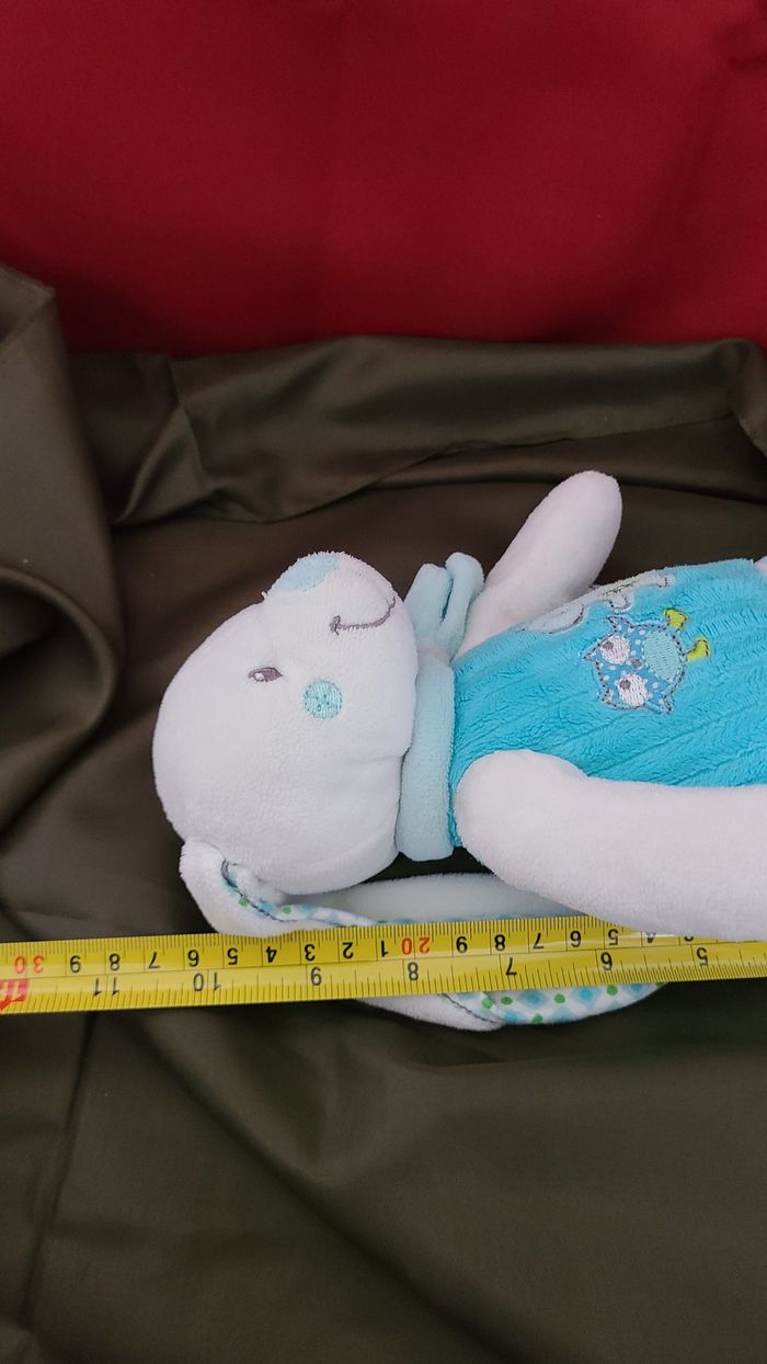Peluche doudou Lapin bleu Mots d'Enfants Renard Hibou - photo numéro 2