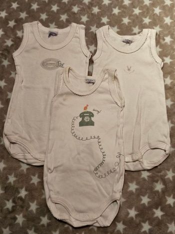 Lot de 3 bodies mixtes à bretelles 3 mois