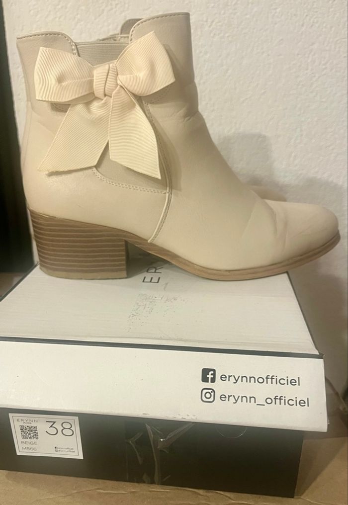Bottines noeud beige erynn