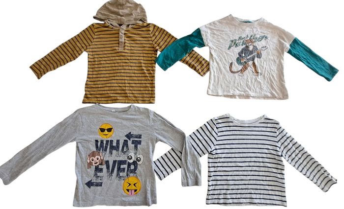 Lot de 4 t-shirts ML garçon 5 ans BE