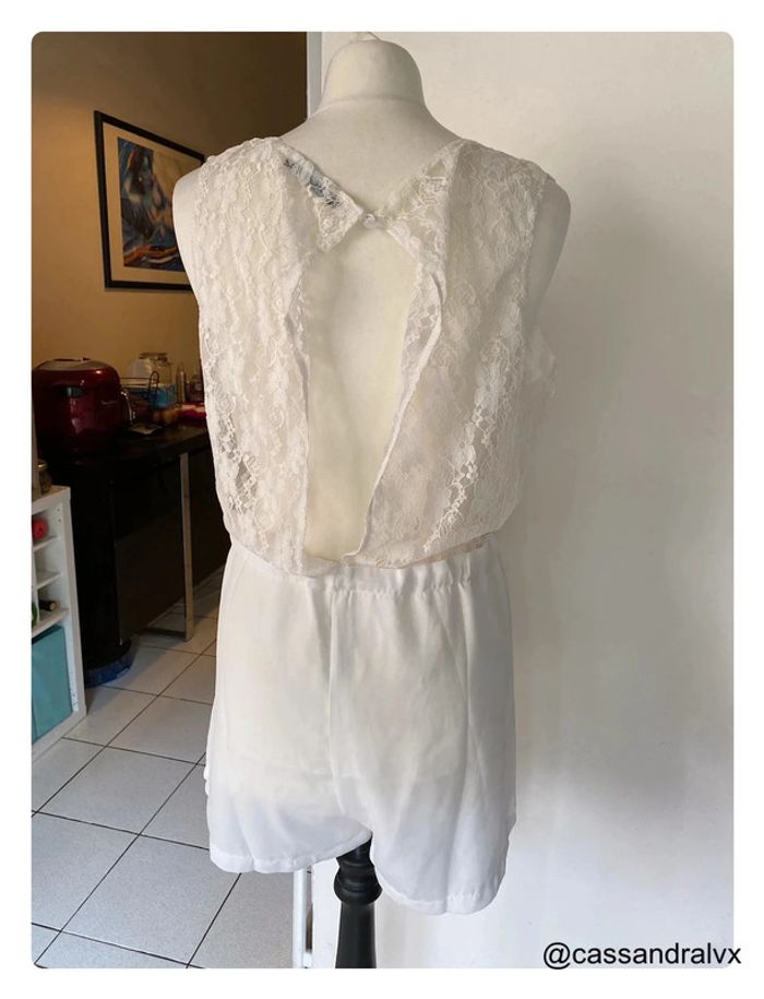 Combishort blanche dentelle - photo numéro 3