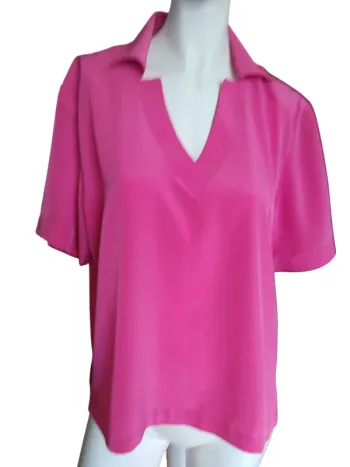 Top blouse rose pink fushia printemps été spring summer vintage