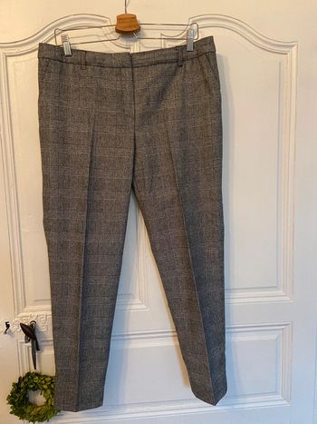 Pantalon Prince de Galles gris Cyrillus taille 42 neuf