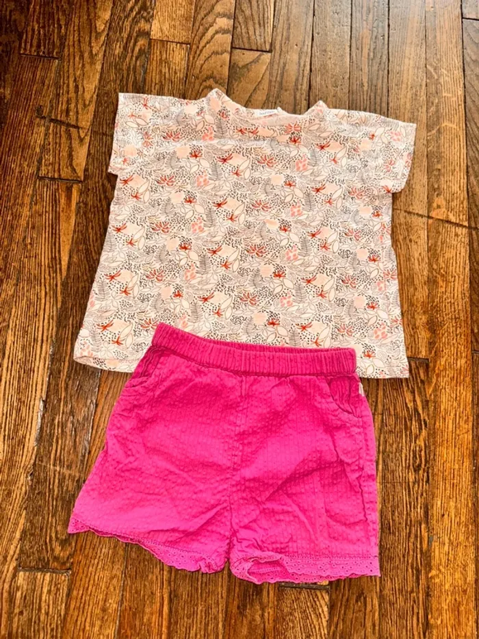 T-shirt Bout’chou et short cadet rousselle  36 mois