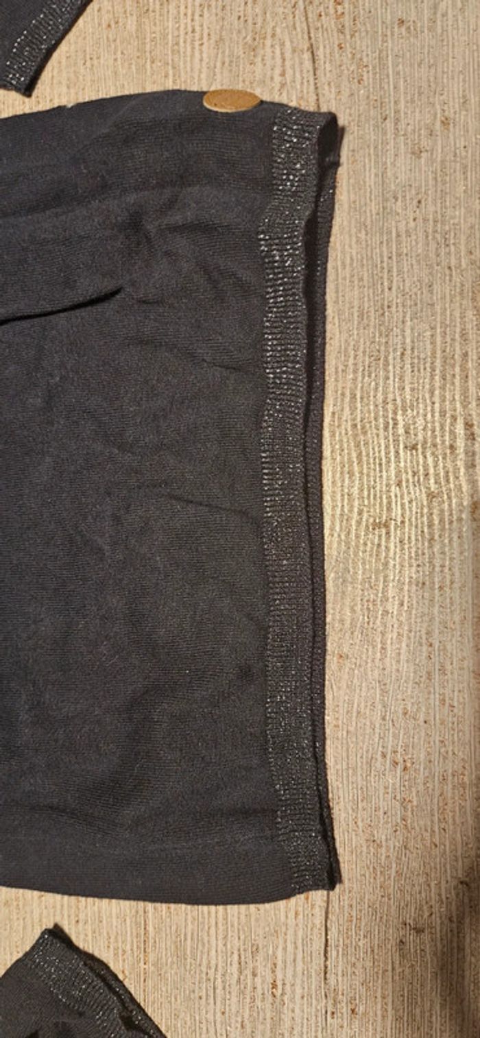 Pull noir léger à manches longues et bord brillant, Tex 11/12 ans, nickel - photo numéro 4