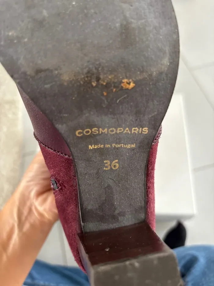 Bottines prune CosmoParis pointure 36 - photo numéro 7