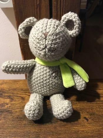 Peluche Doudou Ours tricot laine, Tout doux by Orchestra