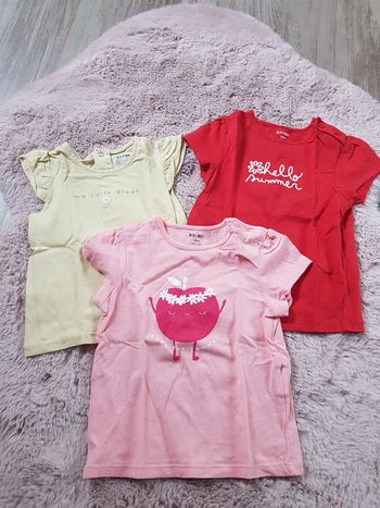 Lot de 3 tee shirt fille 18 mois