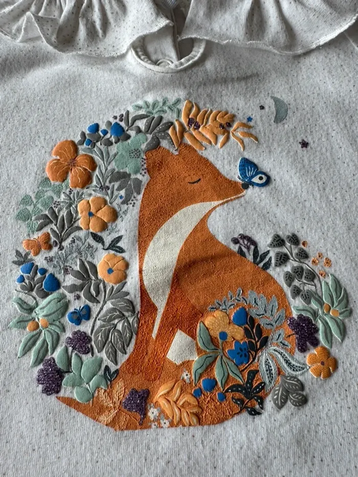 Chemise de nuit à ML avec pantalon coton léger thème renard 🦊 - Taille 4 Ans - photo numéro 9