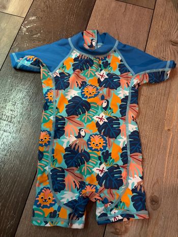 Maillot de bain Combi anti UV bleu orange lion 62/68