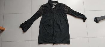 Tunique chemise manche longue dentelle S