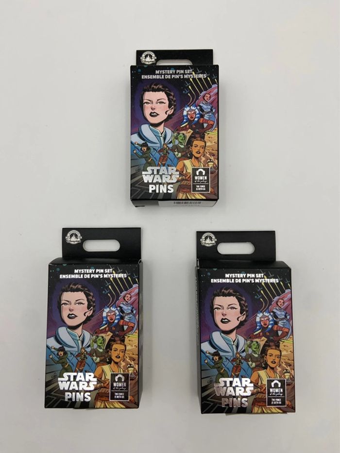 Lot de 3 Boîtes Mystère Pin's Star Wars - Women of the Galaxy | Mystery Pin Set - Disney Parks 2023