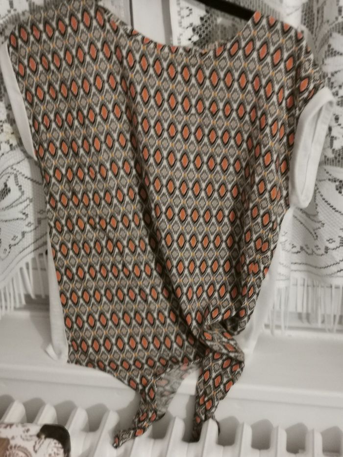 Tee shirt fantaisie à motifs à nouer