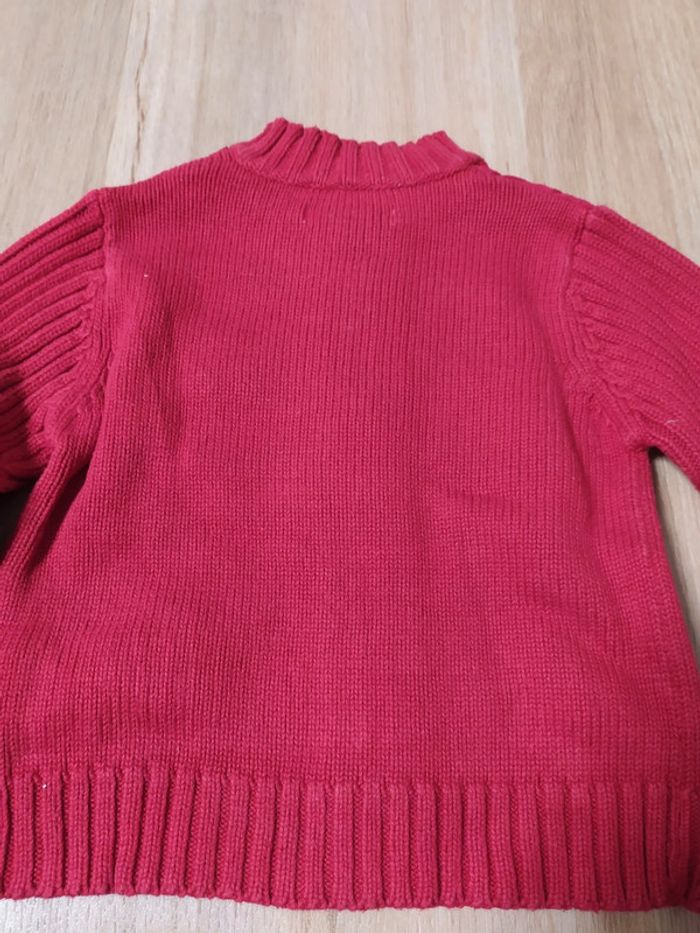 Pull Gillet zippé obaibi 12 mois rouge - photo numéro 5