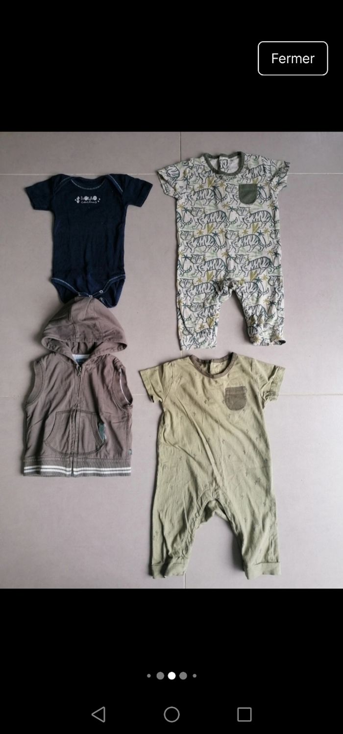 Lot 15 vêtements été garçon 9 mois - photo numéro 9