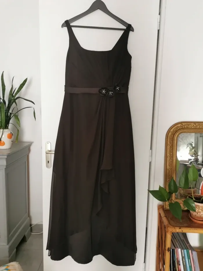 Robe longue de danse de salon / soirée – Chocolat