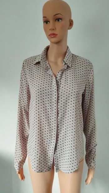 Blouse chemise beige avec motifs fleurs taille s femme