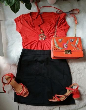 Tee shirt bijoux corail Blanche Porte 42/44