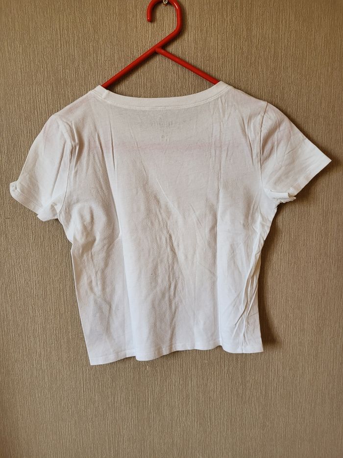 T-shirt hollister blanc petit manches courtes col rond - photo numéro 3