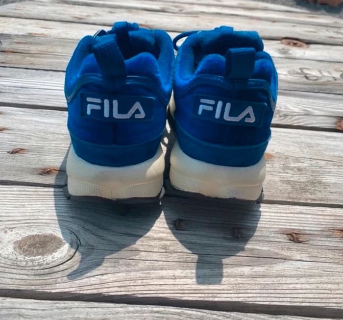 Baskets Fila disruptor velours bleues - photo numéro 3