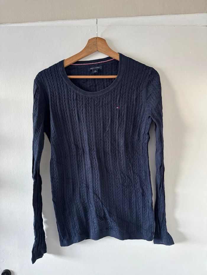Pull col rond bleu marine Tommy Hilfiger Femme – Taille M – Très bon état