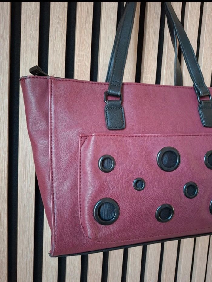 Sac cabas bandoulière Lollipops bordeaux - photo numéro 2