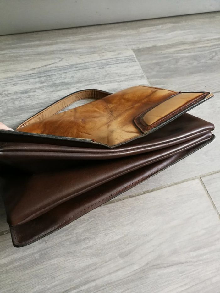 Sac à main vintage en cuir marron beige - photo numéro 12