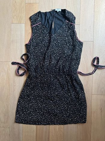 Robe noir à fleur - Jacqueline riu - état satisfaisant- taille 46