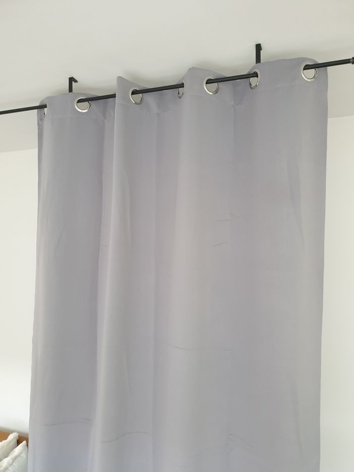 Rideau gris a oeillets - photo numéro 2
