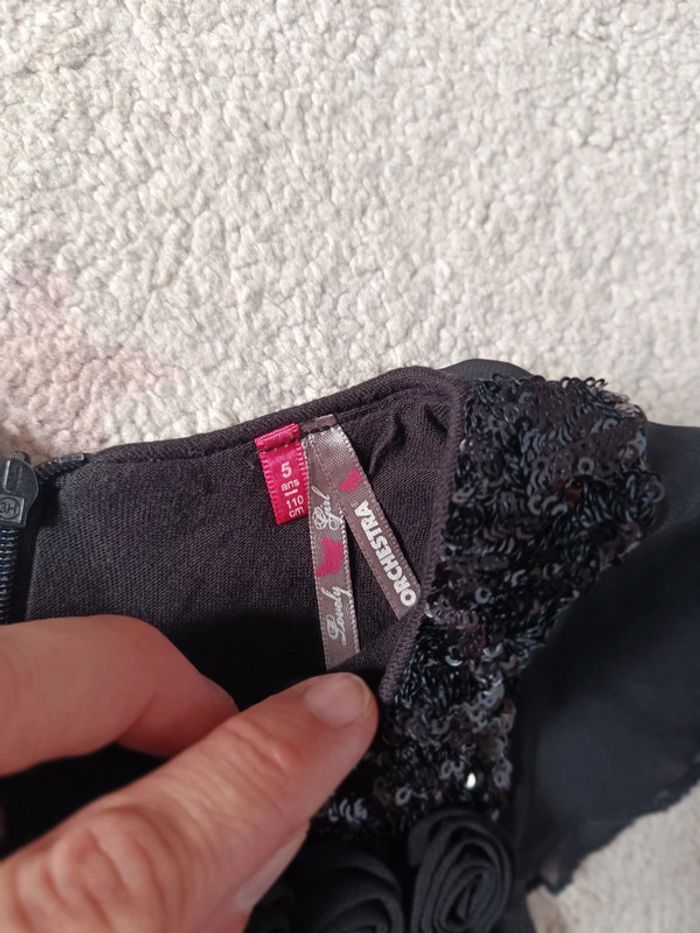 Robe de fête anniversaire mariage Noël Fille 5 ans tulle fleurs sequins Orchestra - photo numéro 2